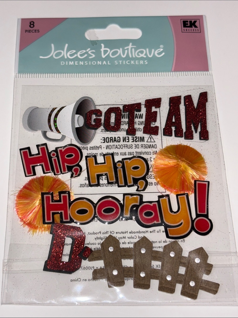 Jolee's Boutique Go Team Hip Hop Hooray Cheer Words Scrapbooking Stickers NWT